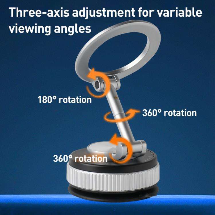XZK104 2nd Generation Vacuum Adsorption Magnetic Folding Car Phone Holder(Silver A Type)