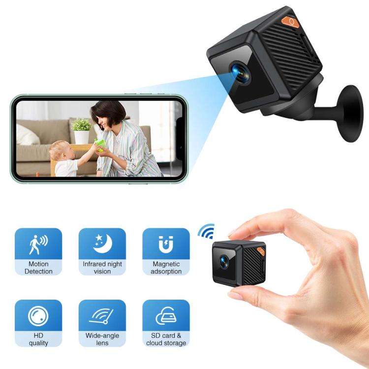 W02 HD Magnetic WiFi Smart Mini Camera Supports Motion Detection Infrared Night(Black)