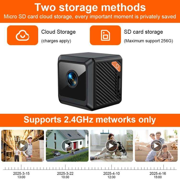 W02 HD Magnetic WiFi Smart Mini Camera Supports Motion Detection Infrared Night(Black)
