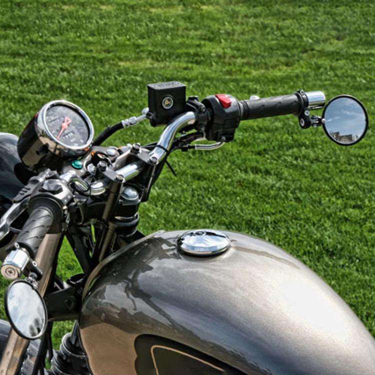 2pcs/Set Folding Motorcycle Handlebar Rearview Mirror Round Reversing Mirror(Black)