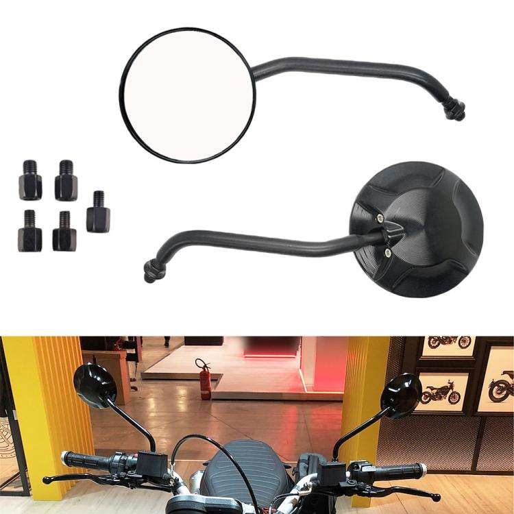 For Yamaha YZF 600 / YZF R6 2pcs/Set Motorcycle Modified Round Reflector Rearview Mirror(Black)
