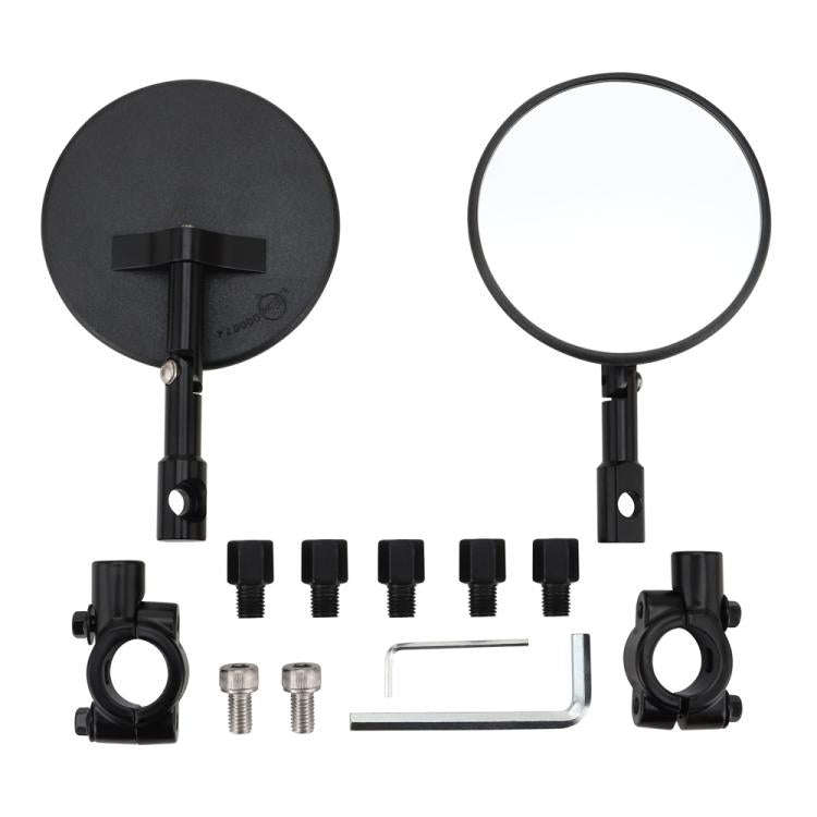 Universal ATV Round Foldable Rearview Mirror Reflective Mirror(Black)
