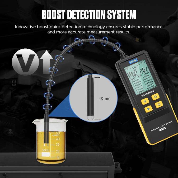 AUTOOL AS502 Digital Display Intelligent Car Brake Fluid Tester Water Content Testing(Black)