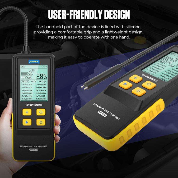 AUTOOL AS502 Digital Display Intelligent Car Brake Fluid Tester Water Content Testing(Black)