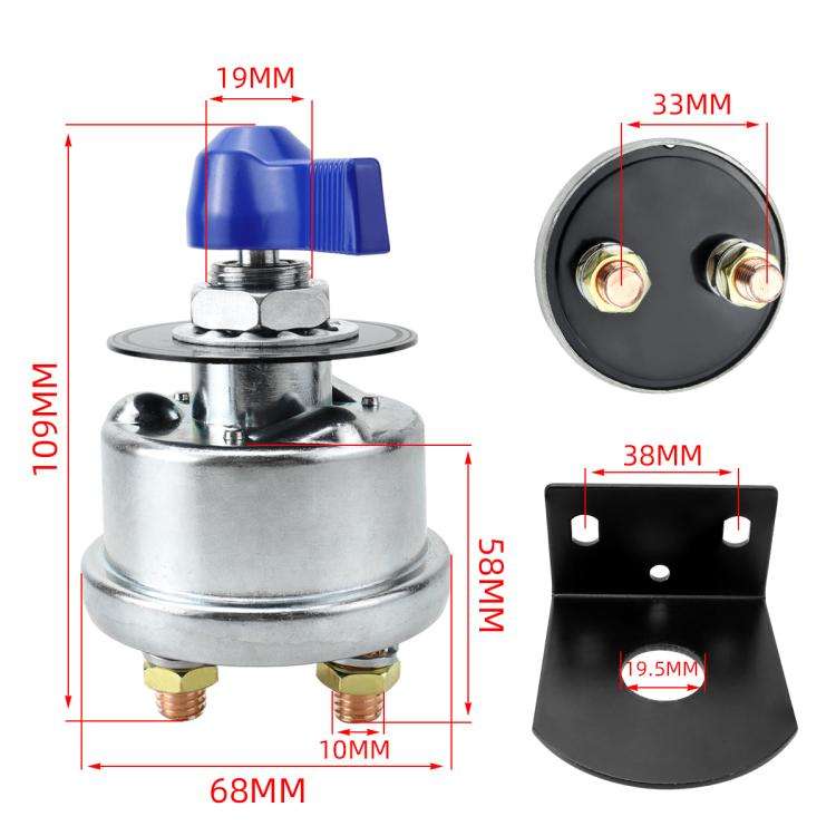 12-24V 200A High Current Battery Disconnect Switch with Bracket(Blue Handle)