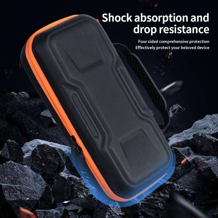 For Nintendo Switch 2 Mecha Double Layer Shockproof Portable Storage Bag(Black Orange)