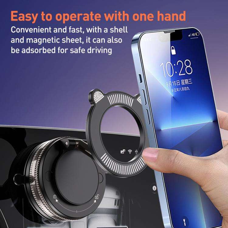 J33 Vacuum Adsorption Magnetic Car Phone Holder(White)