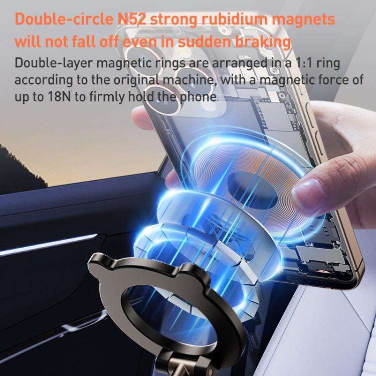 J33 Vacuum Adsorption Magnetic Car Phone Holder(White)