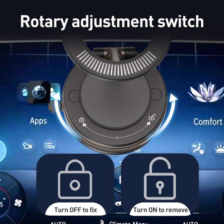 J33 Vacuum Adsorption Magnetic Car Phone Holder(Black)