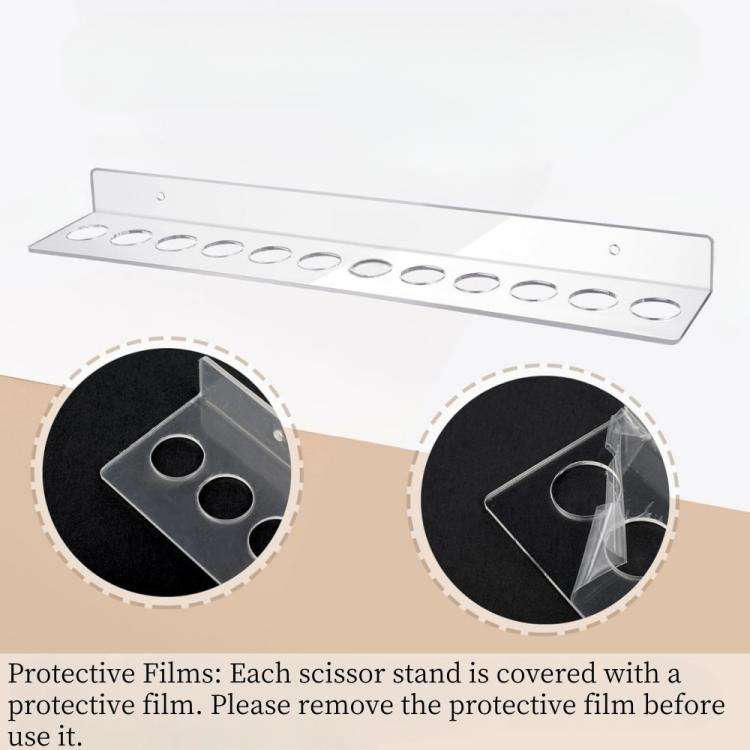 YX162 Acrylic Scissors Wall Mount Bracket(Transparent)