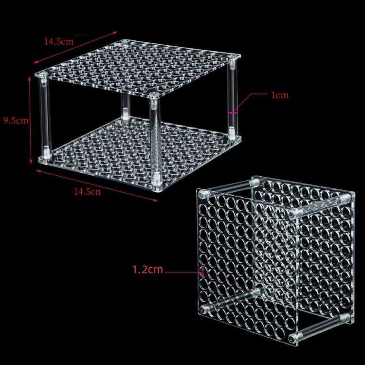 YX163 96-Hole Acrylic Paint Brush Pencils Stand(Transparent)