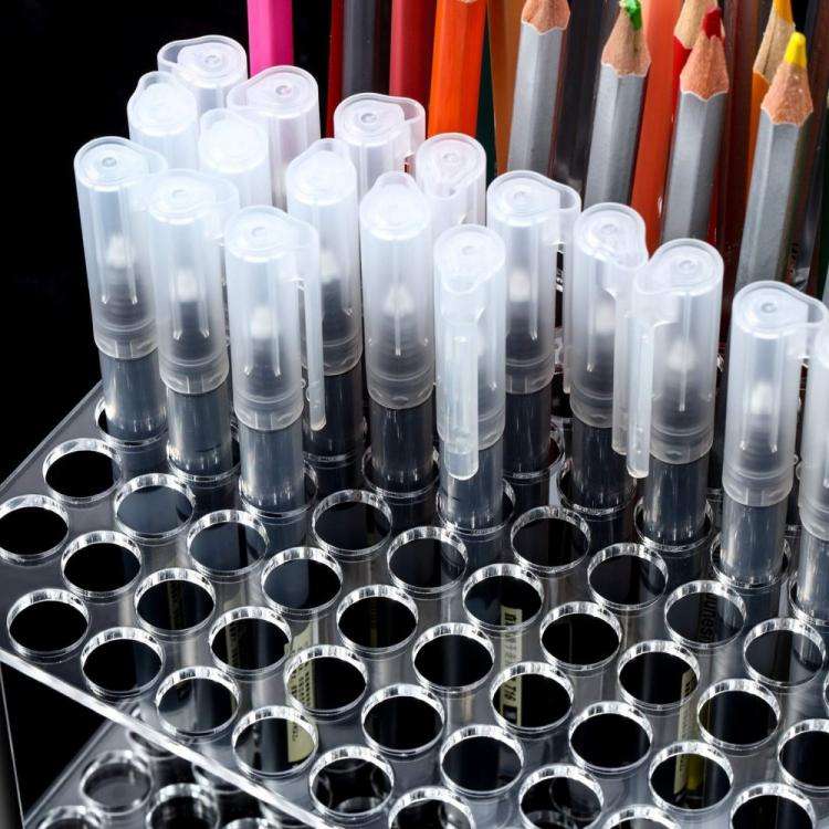 YX163 96-Hole Acrylic Paint Brush Pencils Stand(Transparent)