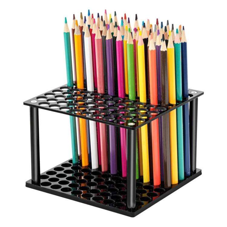 YX163 96-Hole Acrylic Paint Brush Pencils Stand(Black)