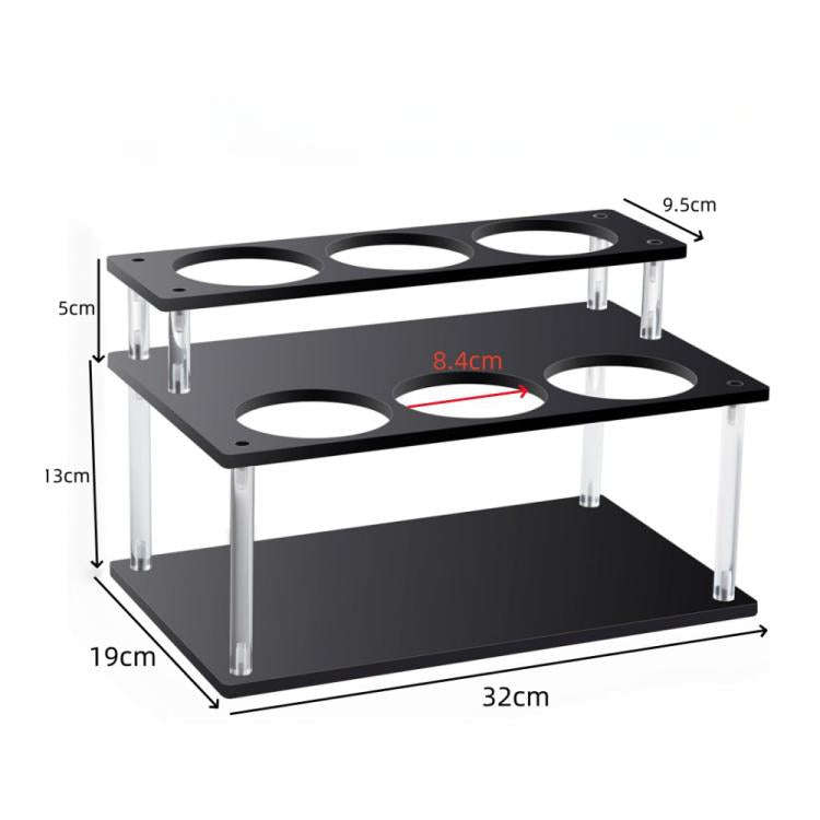 YX164 Acrylic 2 Tier Coffee Syrups Bottle Rack Organizer(Black)