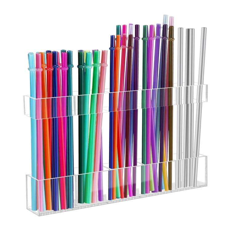 YX166 Acrylic Straw Wall Mount Bracket, with Double Sided Adhesion Stickers(Transparent)