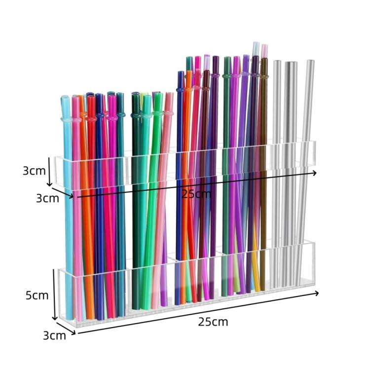 YX166 Acrylic Straw Wall Mount Bracket, with Double Sided Adhesion Stickers(Transparent)
