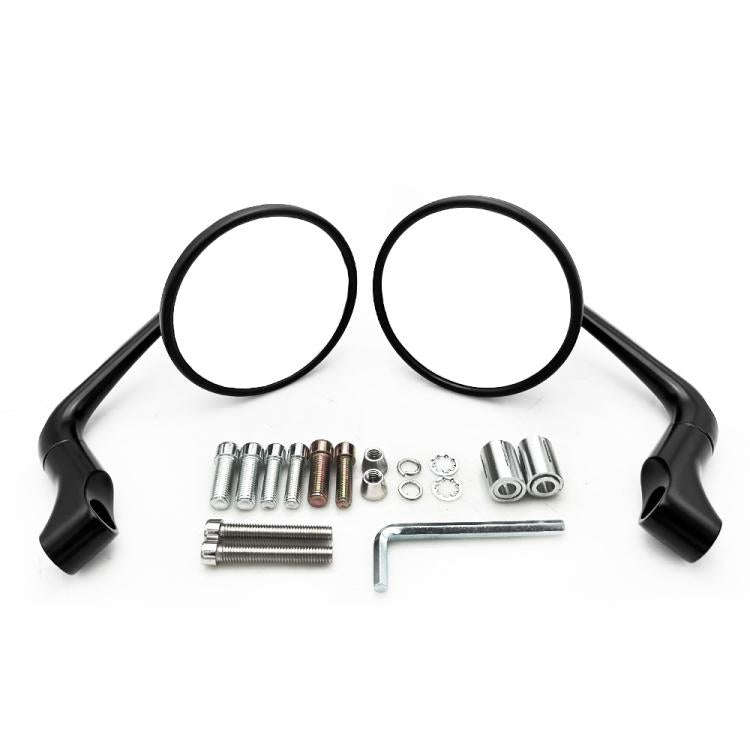 2pcs/Set Universal Motorcycle Electric Vehicle Handlebar Rearview Mirror(Black)