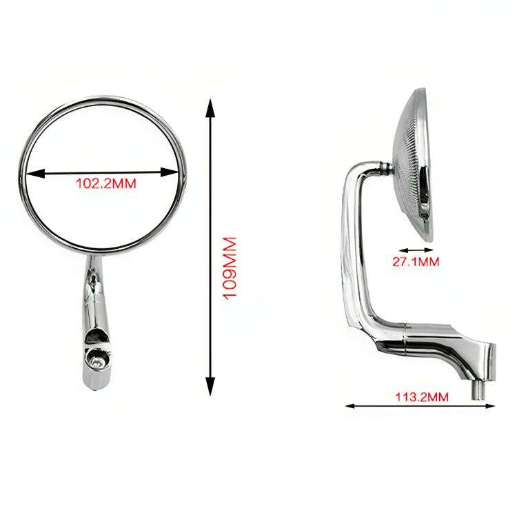 2pcs/Set Universal Motorcycle Electric Vehicle Handlebar Rearview Mirror(Black)