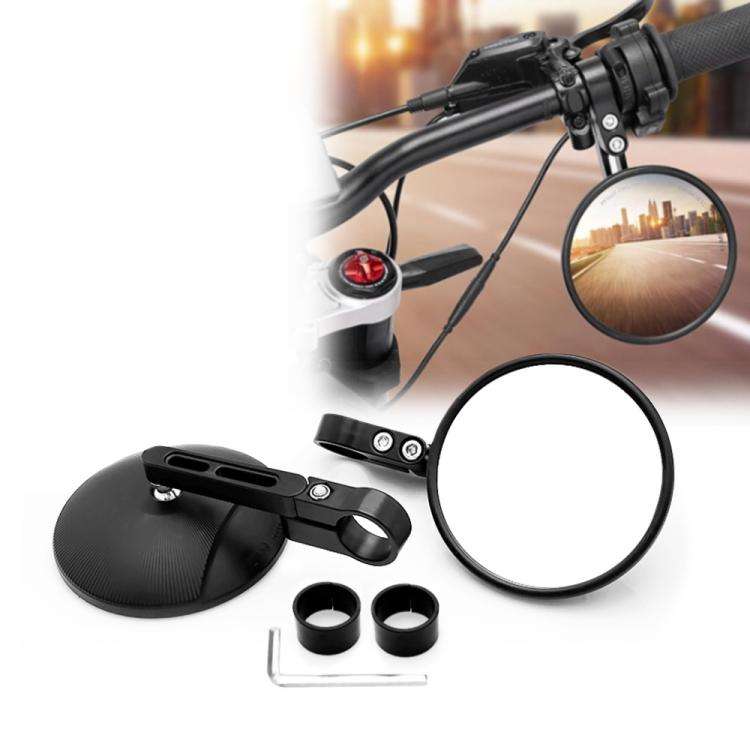 2pcs/Set Adjustable Motorcycle Bicycle Handlebar Rearview Mirror(Black)
