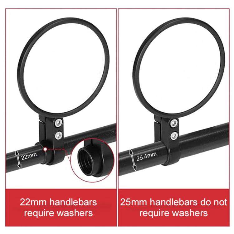 2pcs/Set Adjustable Motorcycle Bicycle Handlebar Rearview Mirror(Black)