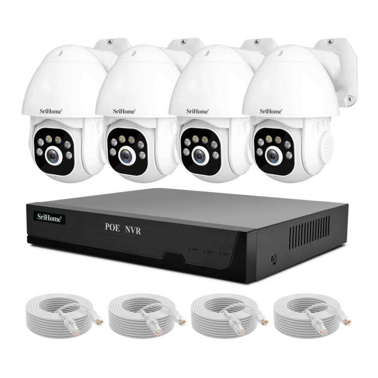 SriHome NVS005-PoE039 5MP 4CH HD PoE NVR Security Camera System Kit(AU Plug)