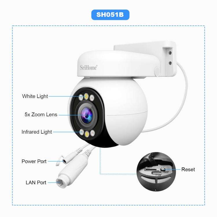 SriHome NVS005-PoE051 4MP 4CH HD PoE NVR Security Camera System Kit(UK Plug)