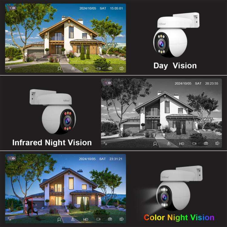 SriHome NVS005-PoE051 4MP 4CH HD PoE NVR Security Camera System Kit(UK Plug)