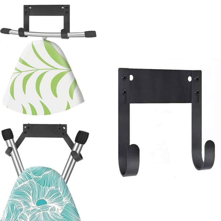 Wall Mounted Ironing Board Bracket Adjustable Ironing Board Hanger(Black)