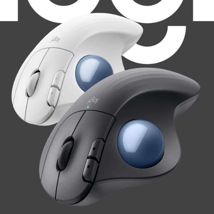Logitech ERGO M575S Trackball Professional CAD Work Wireless Bluetooth Mouse(White)