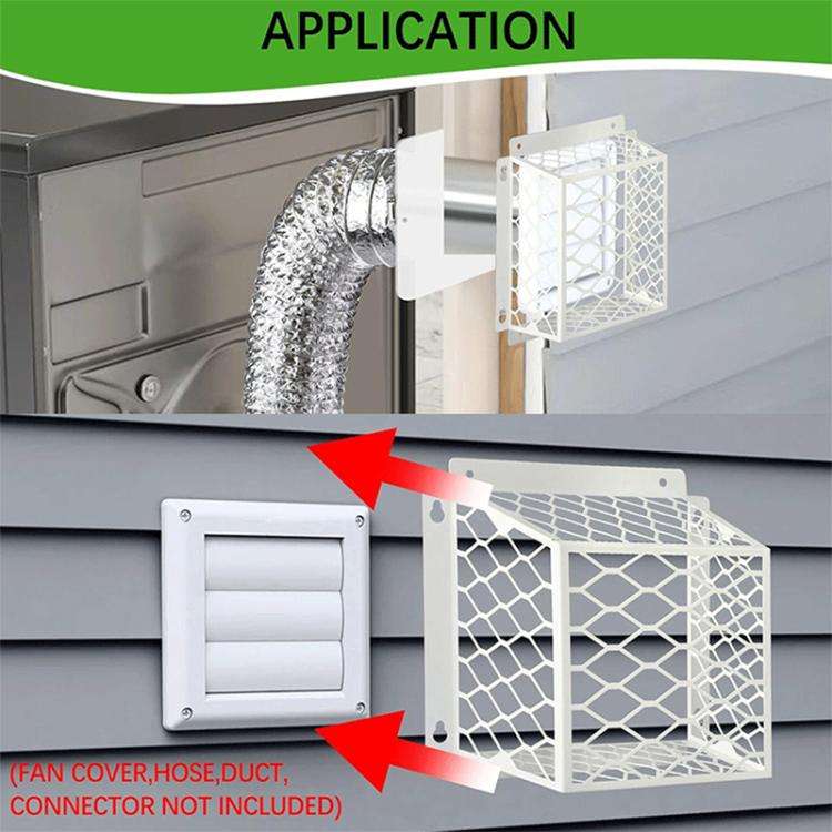 Vent Proof Bird Guard Exhaust Fan Cover Protective Cover(White)