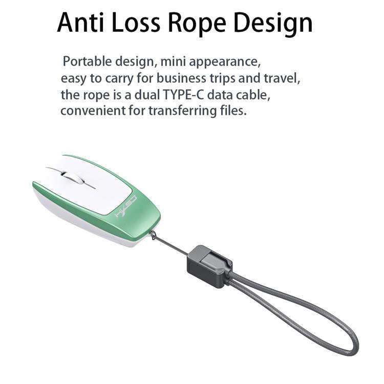 HXSJ M109 Mini Wireless Mouse, 3D Right, TF Card Reader, 4D Mute Buttons(Light Green)