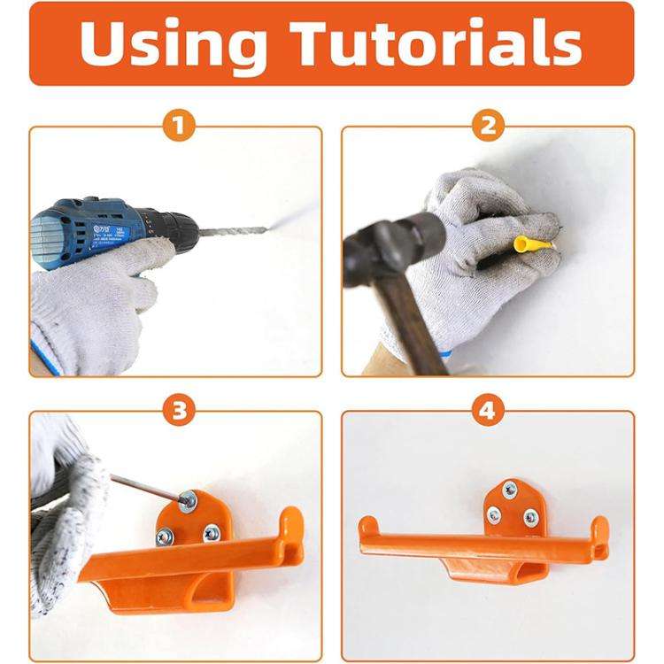 Wall Mounted Backpack Leaf Blower Hook Garden Tool Storage Bracket(Orange)
