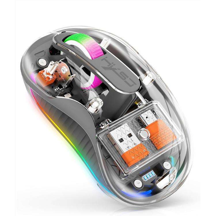 HXSJ M333 Three Modes Transparent Wireless Mouse(Space Grey)