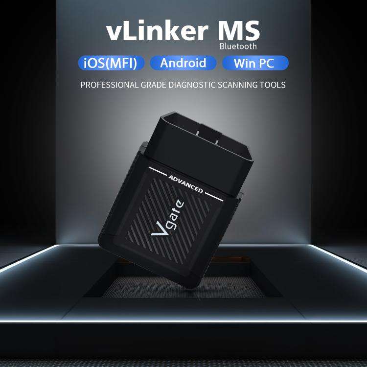 Vgate vLinker MS 12V / 24V Bluetooth Car OBD2 Scanner(Black)