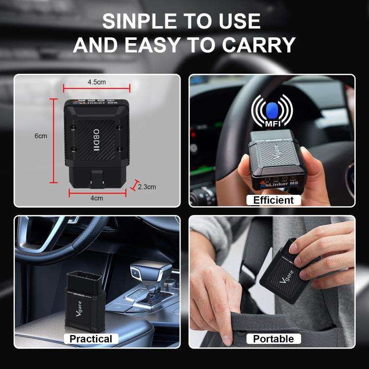Vgate vLinker MS 12V / 24V Bluetooth Car OBD2 Scanner(Black)
