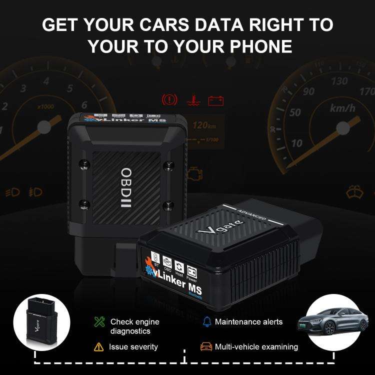 Vgate vLinker MS 12V / 24V Bluetooth Car OBD2 Scanner(Black)