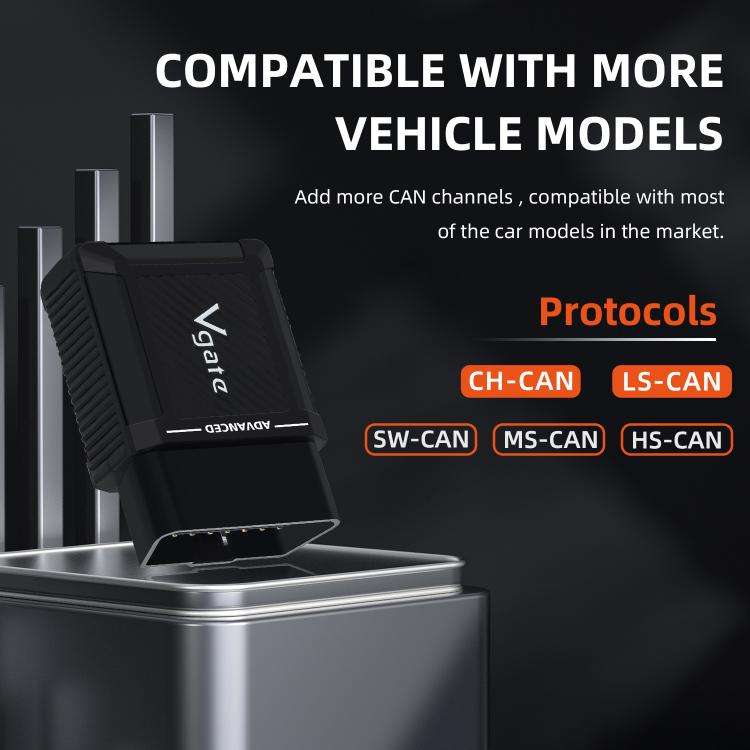 Vgate vLinker MS 12V / 24V Bluetooth Car OBD2 Scanner(Black)