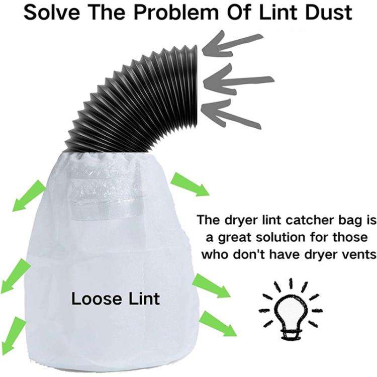 3pcs/Pack Dryer Vent Lint Trap Dryer Vent Duct Lint Bag(White)