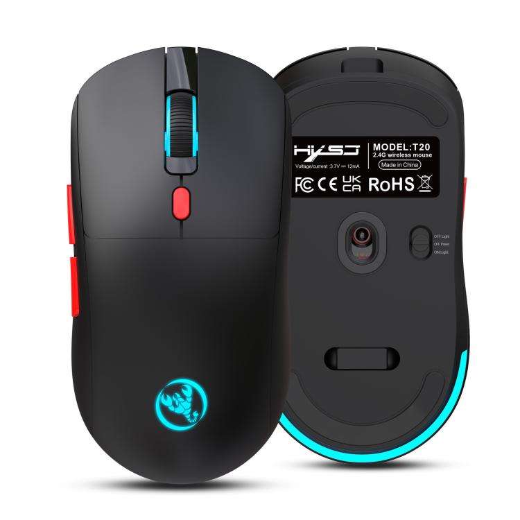 HXSJ T20 2.4GHz Rechargeable Wireless Mouse(Black)
