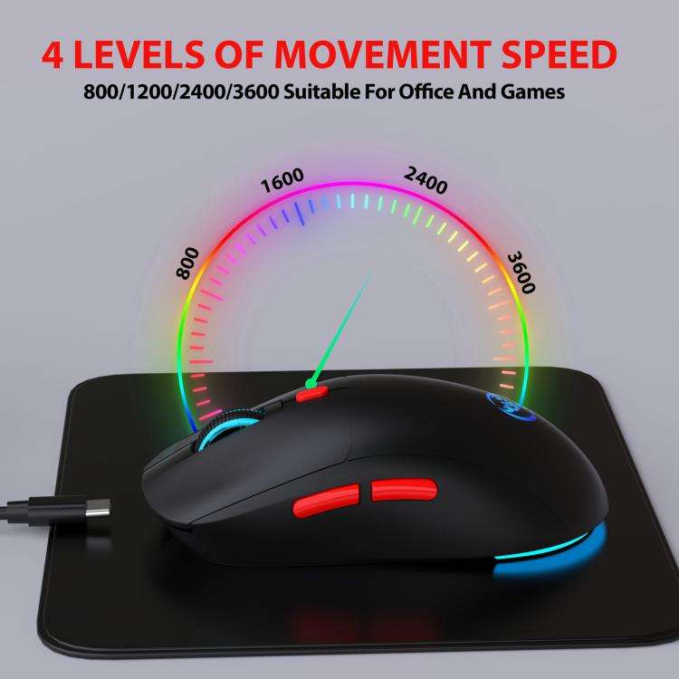 HXSJ T20 2.4GHz Rechargeable Wireless Mouse(Black)