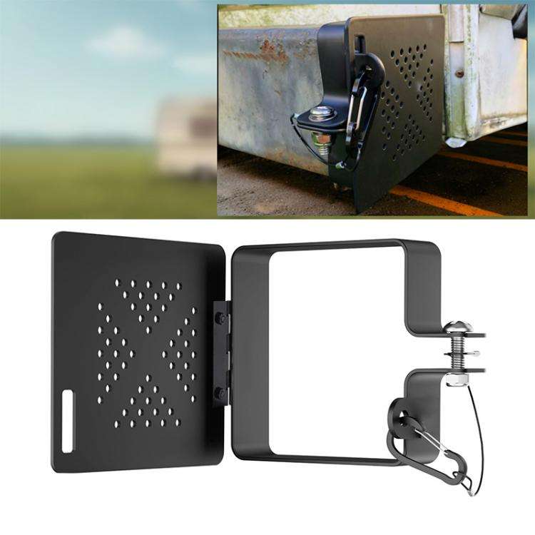 2pcs/Set RV Square Metal Bumper Cover RV Sewer Port Cover(Black)