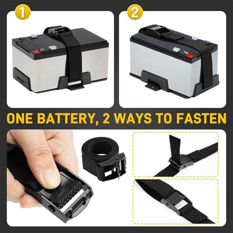 Aluminum Battery Tray Battery ?Fixed Bracket? for 12V/6V, 7-15AH Batteries with Adjustable Fixing...