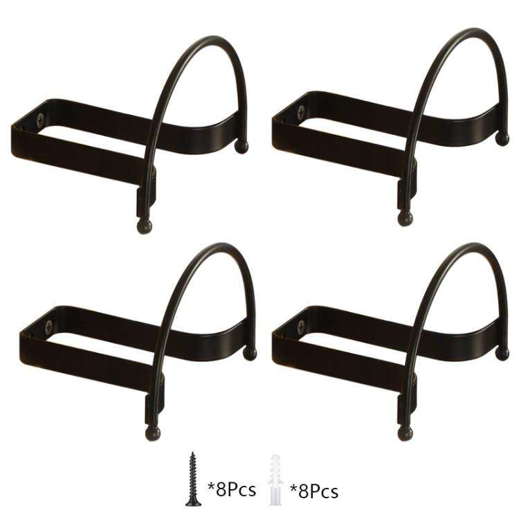 4pcs/Pcak Wall Mounted Cowboy Hat Storage Rack Multifunctional Hat Display Organizer(Black)