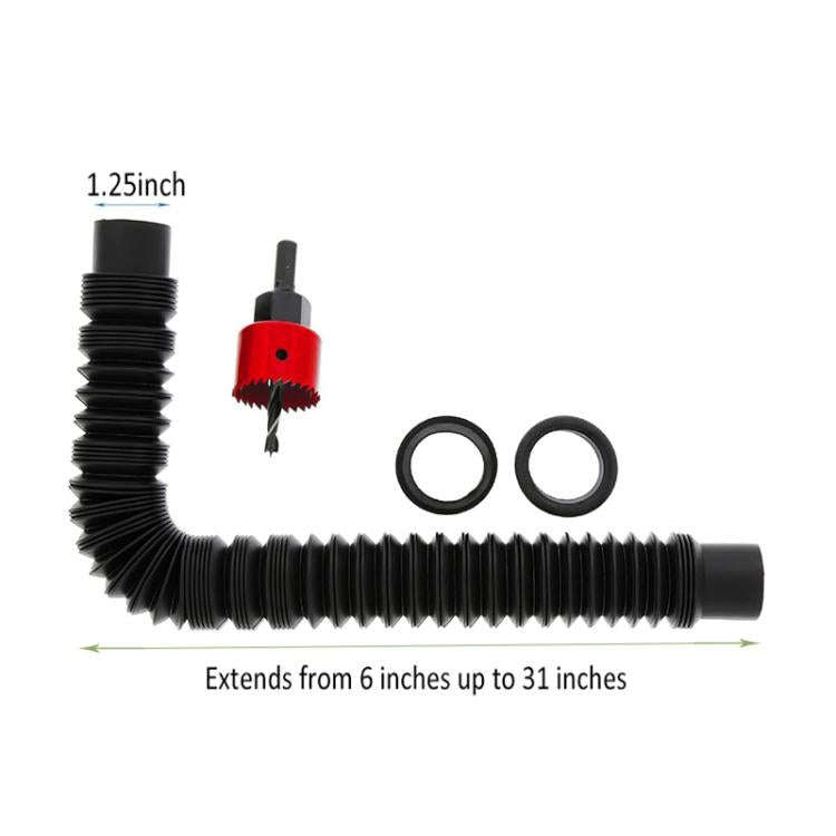 Expandable Bucket Connector Rain Barrel Diverter Kit(Black)