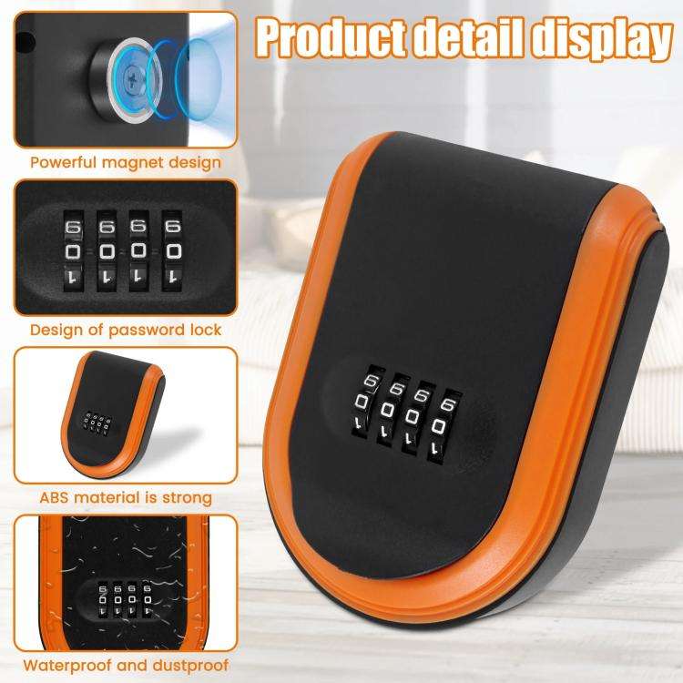 Car Magnetic Password Box Key Tool Storage Case(Black)