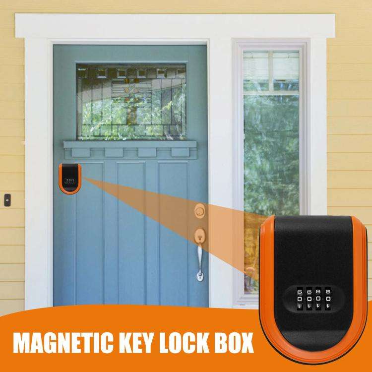 Car Magnetic Password Box Key Tool Storage Case(Orange)