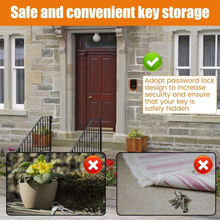 Car Magnetic Password Box Key Tool Storage Case(Orange)