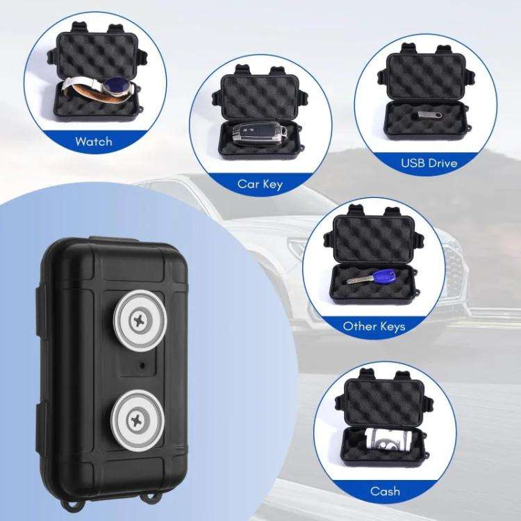 Outdoor Car Magnetic Car Key Storage Box Storage Tool Case(Black)