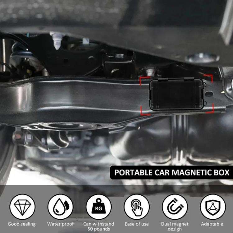 Outdoor Car Magnetic Car Key Storage Box Storage Tool Case(Black)