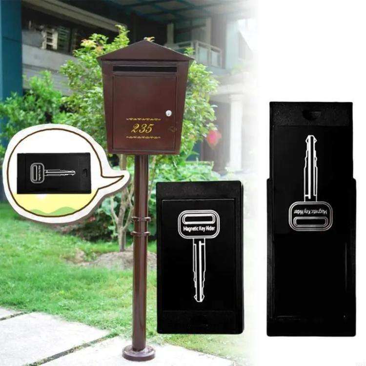 Magnetic Key Anti-lost Storage Organizer Portable Hidden Storage Tool Box(Black)